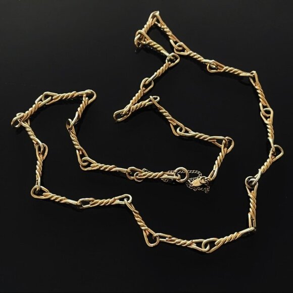 ✨Unique Signed Christian Dior Twisted Link Wire Necklace - Picture 2 of 4